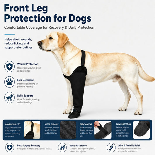 Komavic Dog Front Leg Sleeve Recovery & Lick Protection