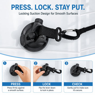 Hands-Free Dog Bathing & Grooming Suction Cup Tether - Less Chasing, Easier At-Home Grooming