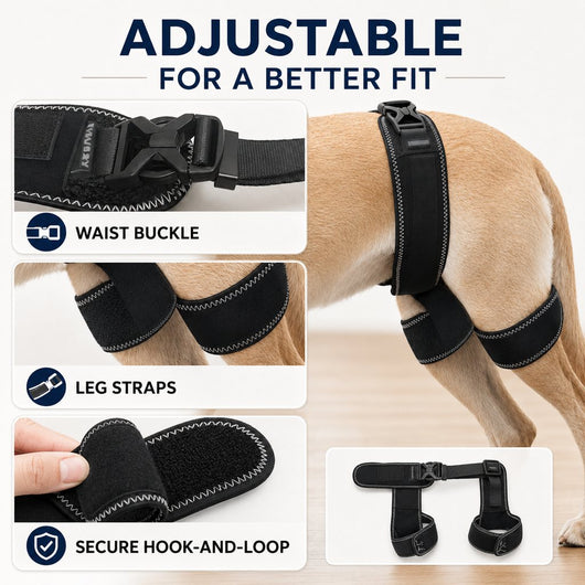 Komavic Dog Hip & Rear Leg Brace Dual Hind-Leg Support