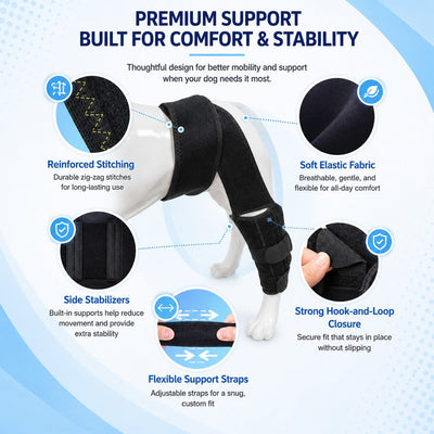 Komavic Dog Leg Support Brace Adjustable Mobility Support