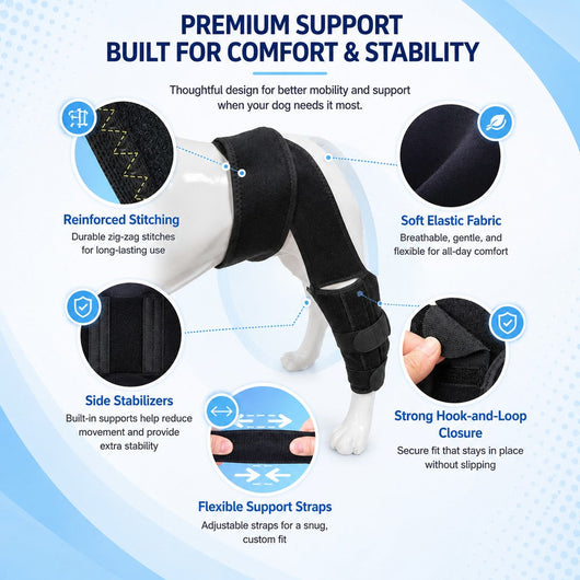 Komavic Dog Leg Support Brace Adjustable Mobility Support