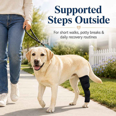 Paws in Awe Dog Leg Recovery Brace for Post-Surgery Care, Adjustable Rear Leg Support to Help Protect Against Licking & Chewing