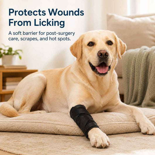 Paws in Awe Dog Leg Recovery Support Brace for Senior Dogs & Post-Surgery Wound Protection - Adjustable Front & Rear Leg Stabilizer