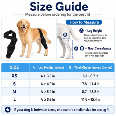Komavic Dog Leg Support Brace Adjustable Mobility Support
