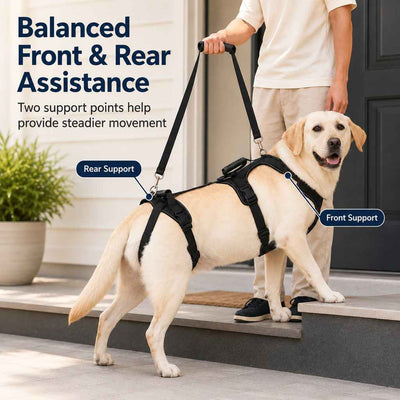 Paws in Awe Full-Body Dog Lift Harness for Large Dogs - Front & Rear Mobility Support for Stairs, Car Ramps and Weak Hind Legs