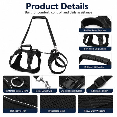 Komavic Full-Body Dog Lift Harness for Large Dogs
