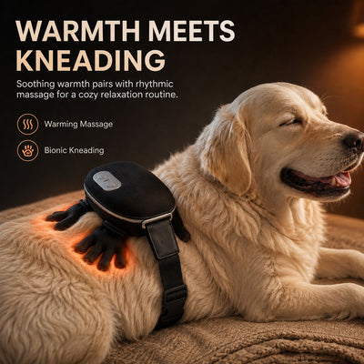 Komavic Hands-Free Dog Massager with Heat, Electric Calming Pet Kneading Therapy Harness, Rechargeable Cordless
