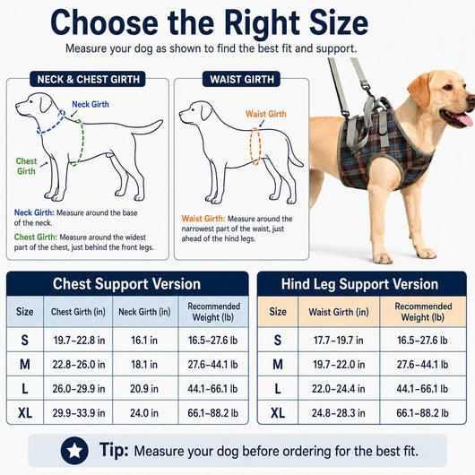 Komavic Dog Mobility Harness Front or Rear Lift Support