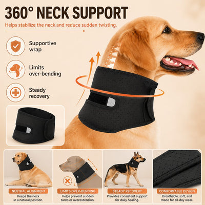 Komavic Dog Neck Brace Adjustable Recovery Support
