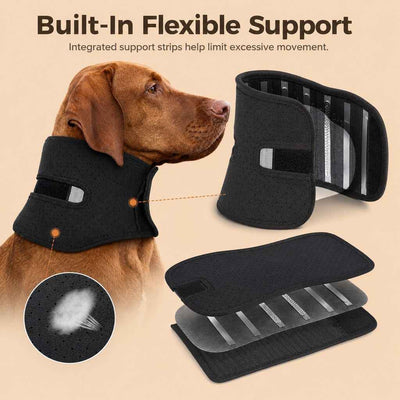 Paws in Awe Adjustable Dog Neck Support Brace for Rest & Recovery - Breathable Cervical Collar for Limited Neck Movement