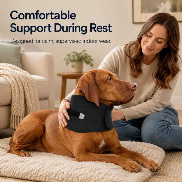 Paws in Awe Adjustable Dog Neck Support Brace for Rest & Recovery - Breathable Cervical Collar for Limited Neck Movement