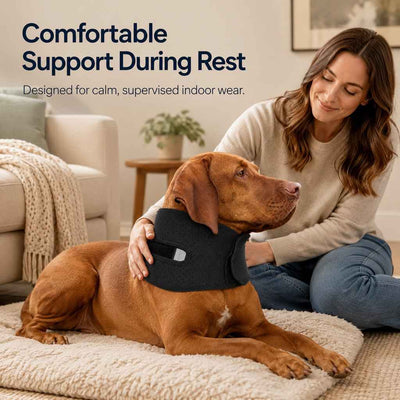 Paws in Awe Adjustable Dog Neck Support Brace for Rest & Recovery - Breathable Cervical Collar for Limited Neck Movement