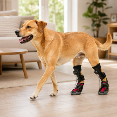 Komavic Adjustable Tension-Dial Dog Paw-Lift Support Boots – For Indoor Floors & Outdoor Walks, Paw Dragging & Scuffing Support