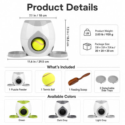 Ball-Activated Dog Puzzle Feeder