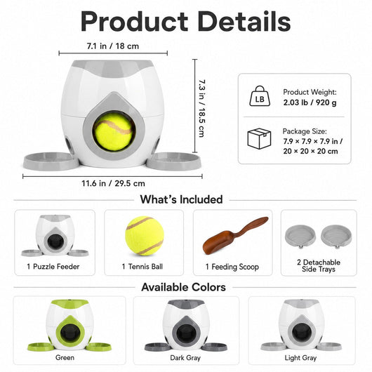 Ball-Activated Dog Puzzle Feeder