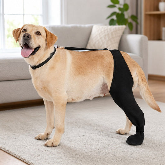 Adjustable Dog Rear Leg Recovery Sleeve with Paw Cover