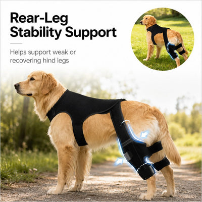 Komavic Dog Rear Leg Support Brace for Hardwood Floors & Recovery Walks