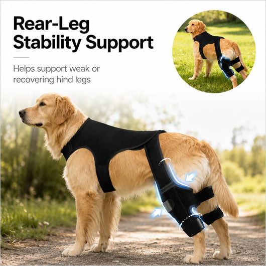 Komavic Dog Rear Leg Support Brace for Hardwood Floors & Recovery Walks