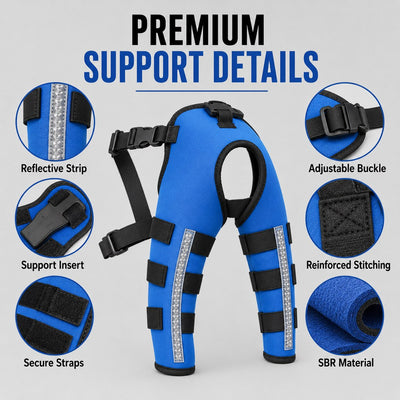 Komavic Reflective Dog Rear Leg Support Brace for Evening Walks