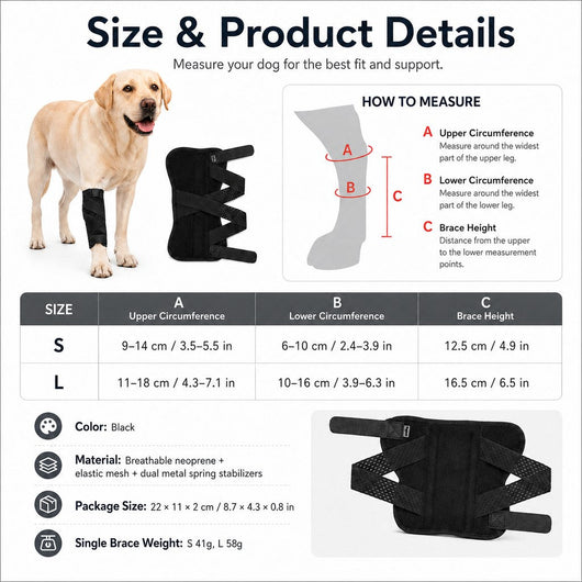 Komavic Dog Leg Support Brace Recovery & Wound Protection