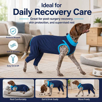 Paws in Awe Dog Recovery Suit with Rear Leg Coverage - Anti-Lick Cone Alternative