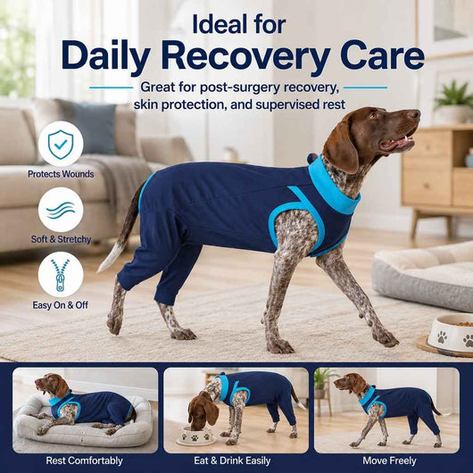 Paws in Awe Dog Recovery Suit with Rear Leg Coverage - Anti-Lick Cone Alternative