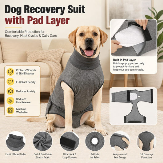 Komavic Dog Recovery Suit with Pad Layer