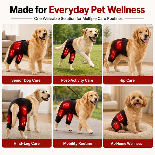 Komavic Wearable Dog Red Light Wrap for Hip & Leg Care