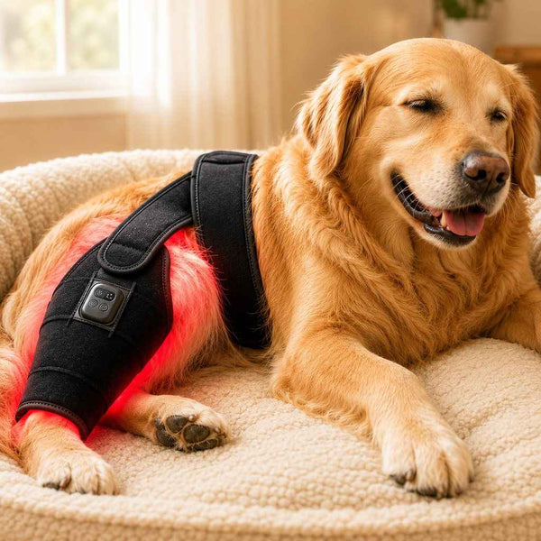 Paws in Awe Dog Red Light Therapy Leg Wrap for Senior & Active Dogs - 660nm/850nm Hind Leg Comfort & Mobility Support
