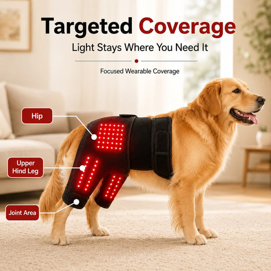 Komavic Wearable Dog Red Light Wrap for Hip & Leg Care
