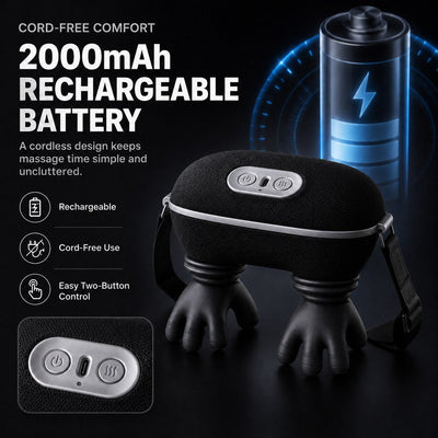 Komavic Hands-Free Dog Massager with Heat, Electric Calming Pet Kneading Therapy Harness, Rechargeable Cordless