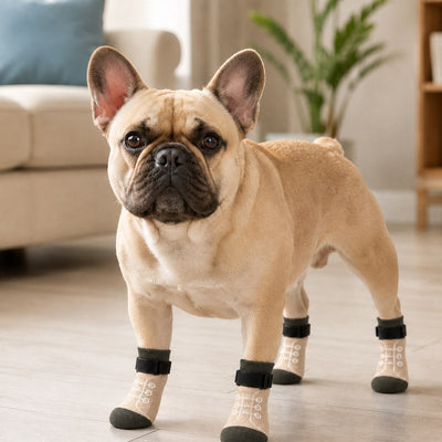 Komavic French Bulldog Non-Slip Socks Indoor Grip 4-Pack