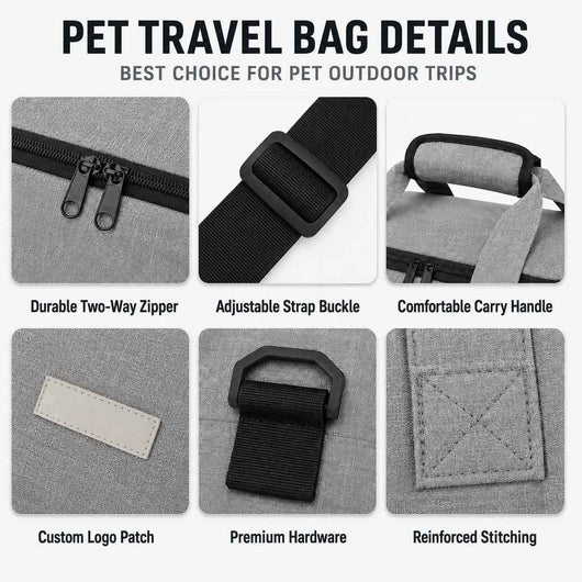 Pet Travel Bag with Collapsible Bowls