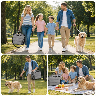 Pet Travel Bag with Collapsible Bowls