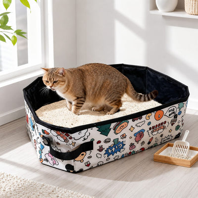 Komavic Foldable Cat Litter Box for Travel