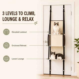 Komavic 3-Tier Door-Mounted Cat Tree