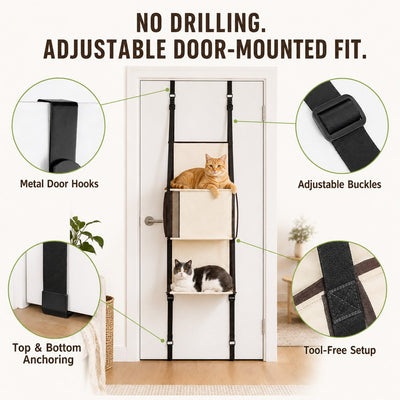Komavic 3-Tier Door-Mounted Cat Tree