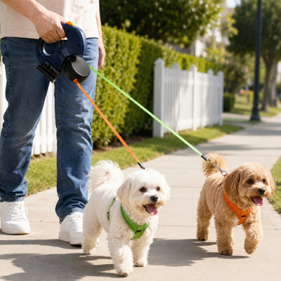 Komavic Tangle-Free Dual Retractable Dog Leash
