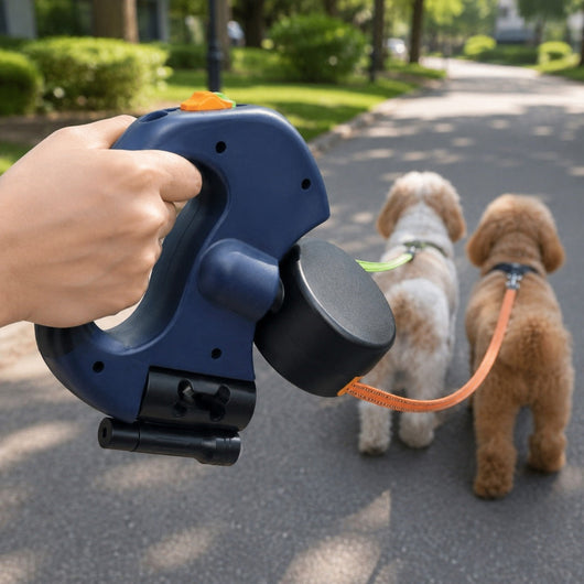 Komavic Tangle-Free Dual Retractable Dog Leash