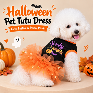 Komavic Halloween Dog Tutu Dress for Parties & Photos - Soft Lightweight Costume for Small Dogs