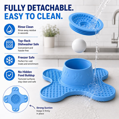 Komavic 3-in-1 Dog Lick Mat & Slow Feeder with Floating Ball