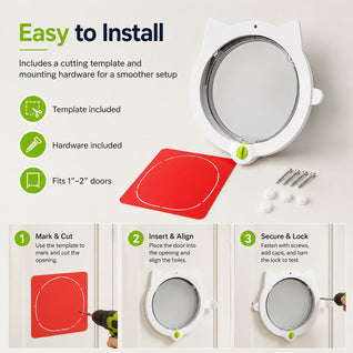 Komavic Cat Door 4-Way Locking Interior Pet Door