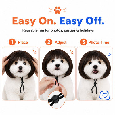 Komavic Pet Wig Funny Bob Costume for Photos