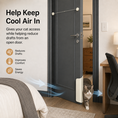 Komavic No-Drill Cat Door Easy Indoor Room Access