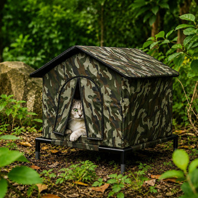 Komavic Outdoor Cat House Weather-Resistant Shelter