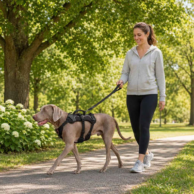 Paws in Awe AirTag-Compatible Escape-Resistant Dog Harness for Outdoor Walks - Secure Control for Dogs That Pull
