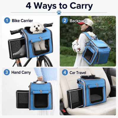 Expandable Bike Pet Carrier Backpack
