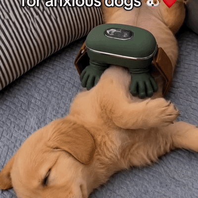 Komavic Hands-Free Dog Massager with Heat, Electric Calming Pet Kneading Therapy Harness, Rechargeable Cordless