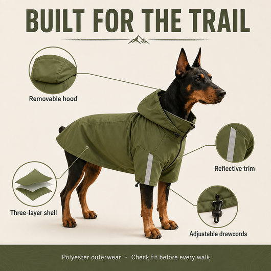 Komavic All-Weather Dog Trail Jacket — Removable Hood