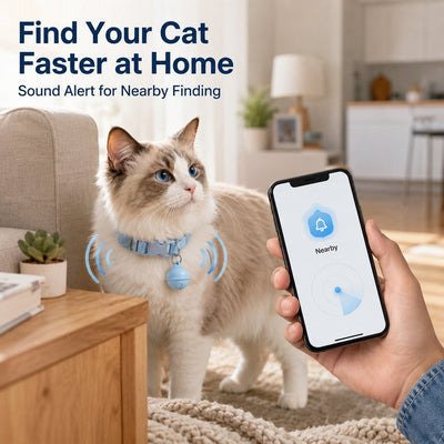 Komavic Bluetooth Pet Tracker Collar with Sound Alert